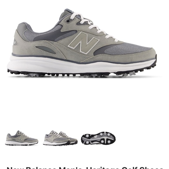 New Balance Heritage Charcoal and White Golf Shoes Brand New - Picture 4 of 4